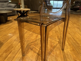 Set van 4 eetkamerstoelen, antraciet kunststof